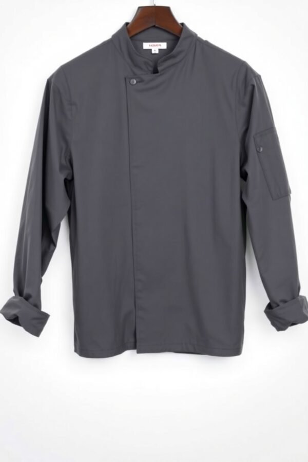 Charcoal Grey Chef Coat - Image 3