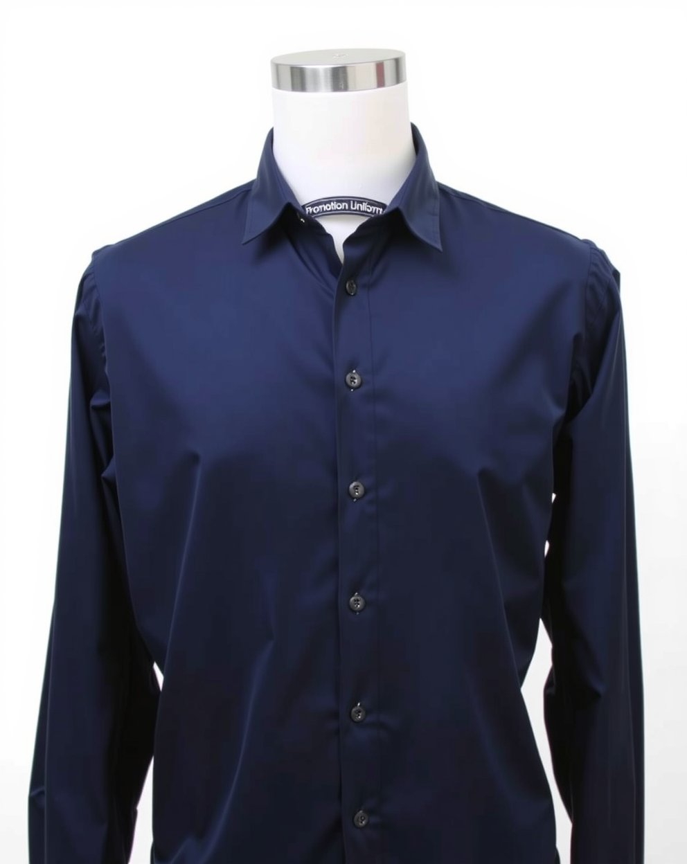 Navy Blue Slim Fit Shirt - Image 3