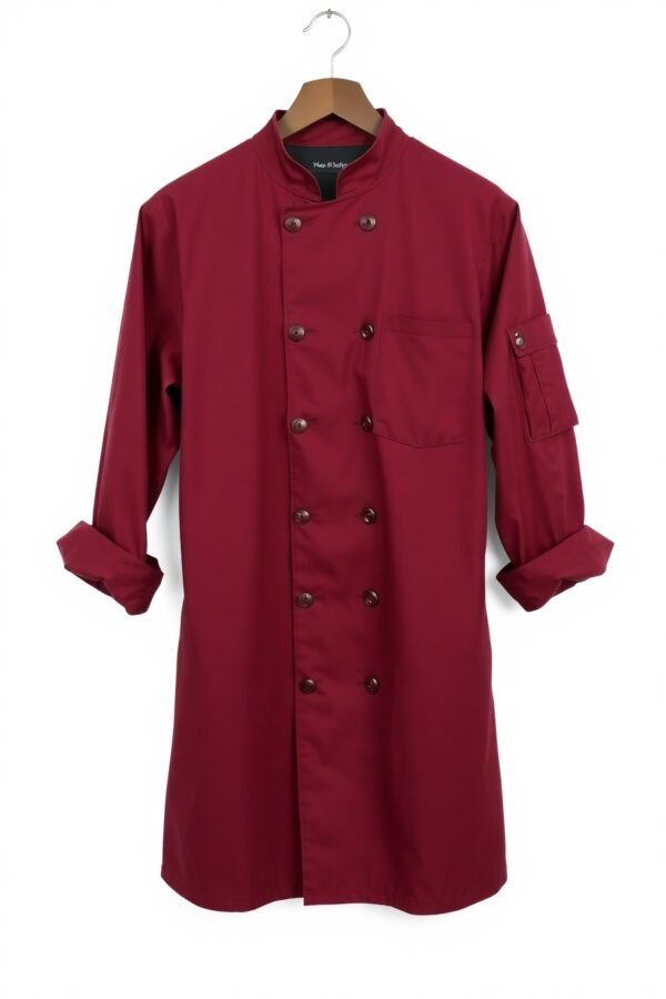 Maroon Chef Coat - Image 4