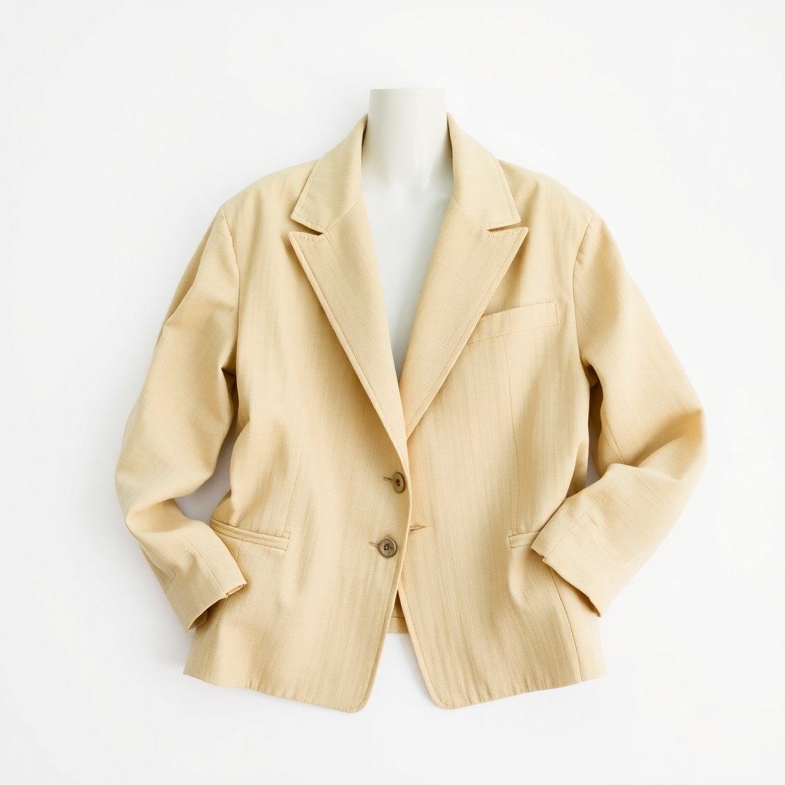 Beige Casual Blazer