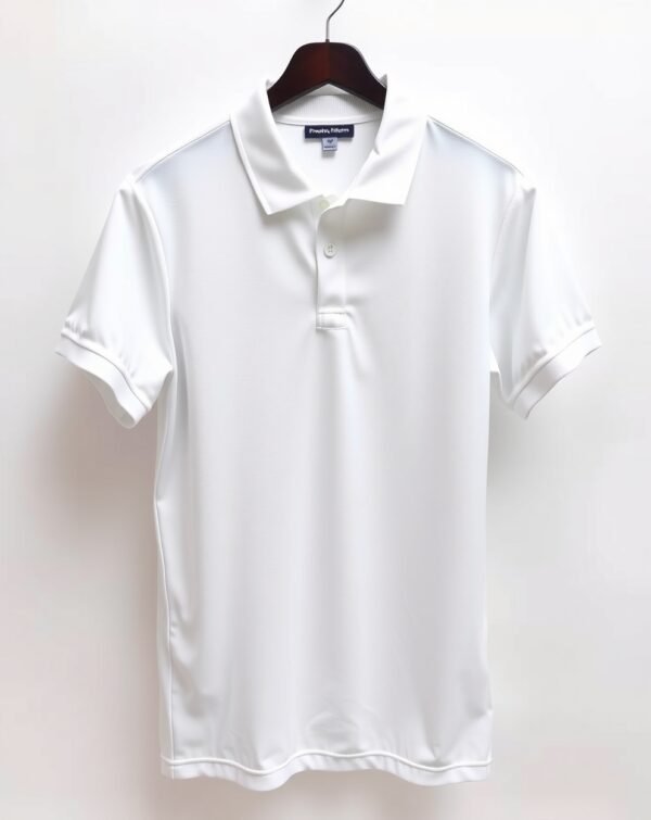 Classic Short-Sleeve – White Polo T-Shirt