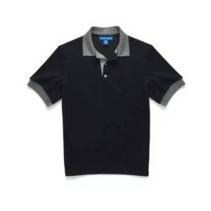 Contrast Collar – Black with Grey Collar Polo T-shirt