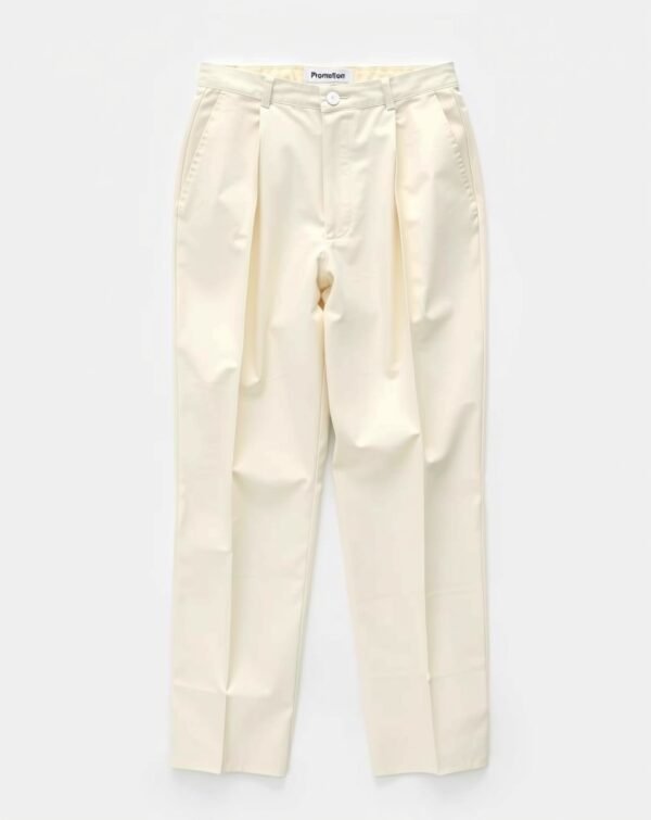 Cream Linen-Blend Pants