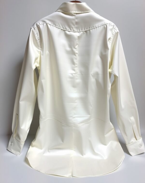 Ivory Off-White Satin Shirt - Image 2