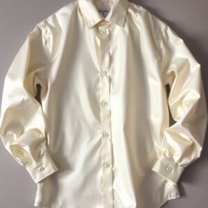 Ivory Off-White Satin Shirt