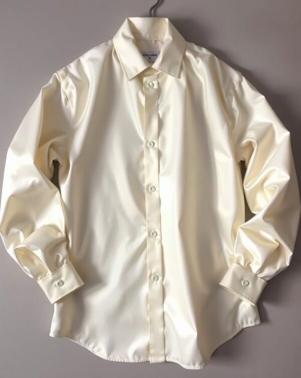 Ivory Off-White Satin Shirt
