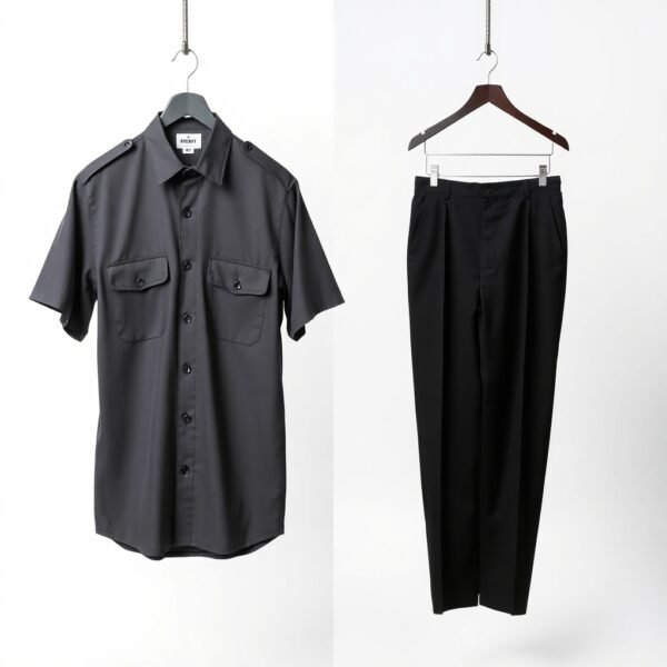 Charcoal Shirt + Black Pants security guard uniform Set - Image 2