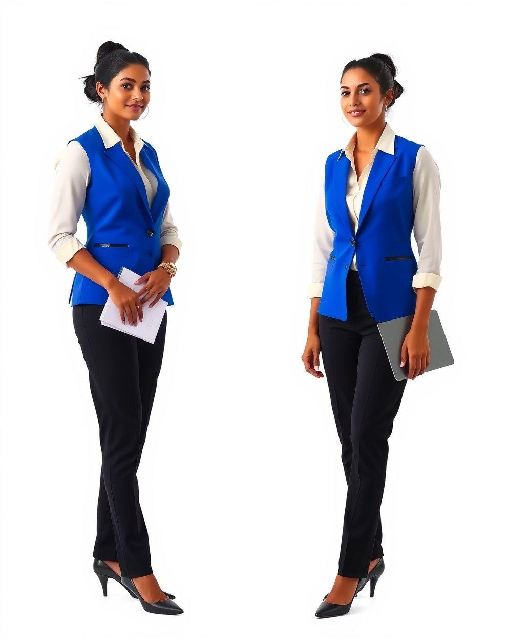 Royal Blue & Ivory Waistcoat Full Set - Image 3