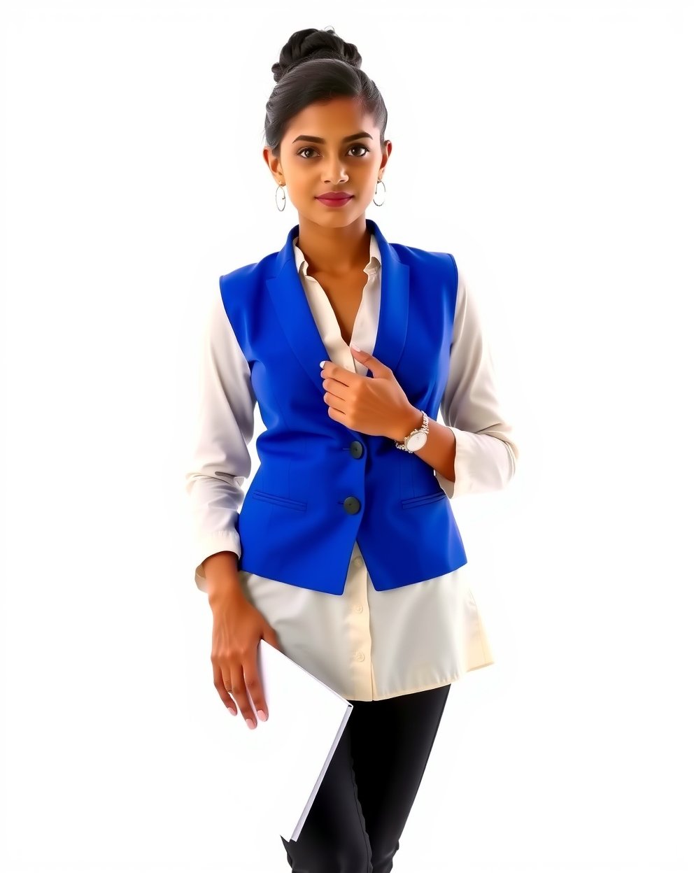 Royal Blue & Ivory Waistcoat Full Set - Image 4