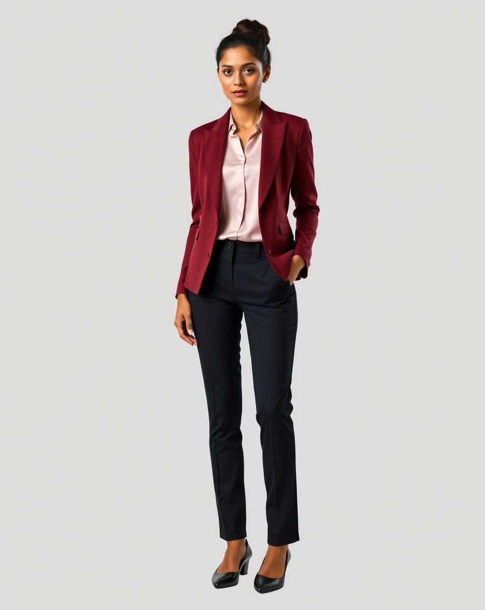 Maroon Blazer Set