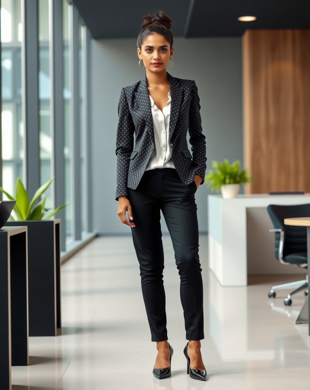 Pin Dot Blazer Suit - Image 2