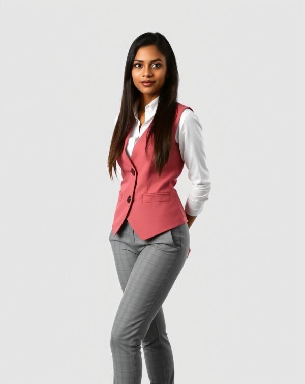 Dusty Rose & Grey Waistcoat Full Set - Image 2