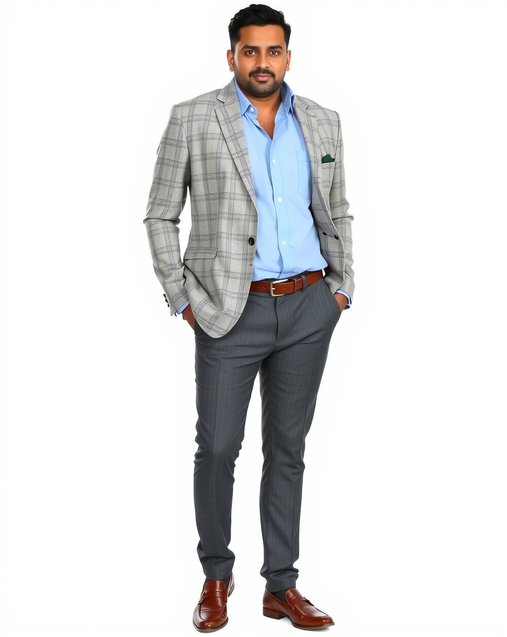 Grey Checkered Business Casual - Image 2