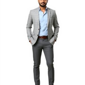 Grey Checkered Business Casual