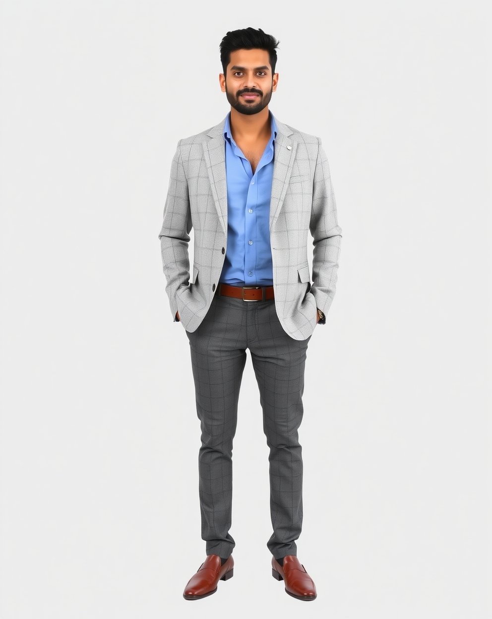 Grey Checkered Business Casual - Image 4