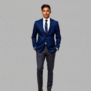 Windowpane Check Formal Blazer