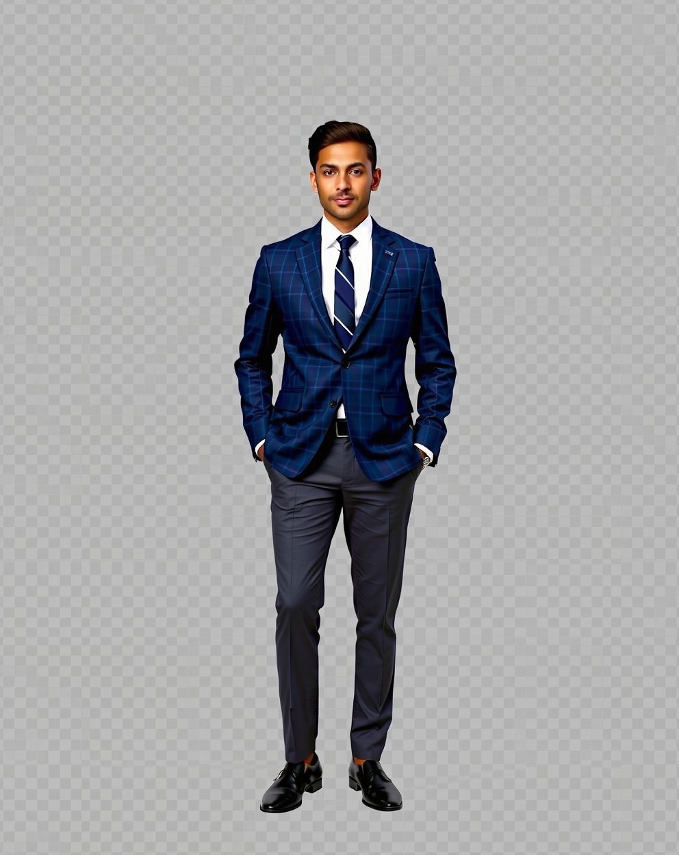 Windowpane Check Formal Blazer