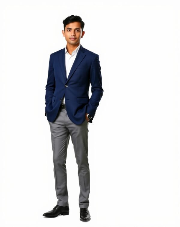 Navy Blue Formal Blazer Set - Image 2