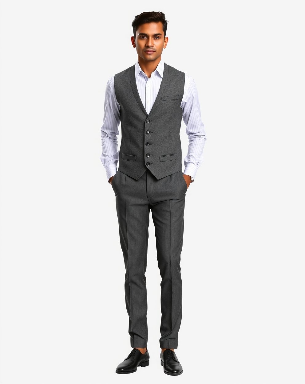 Steel Grey Waistcoat Set