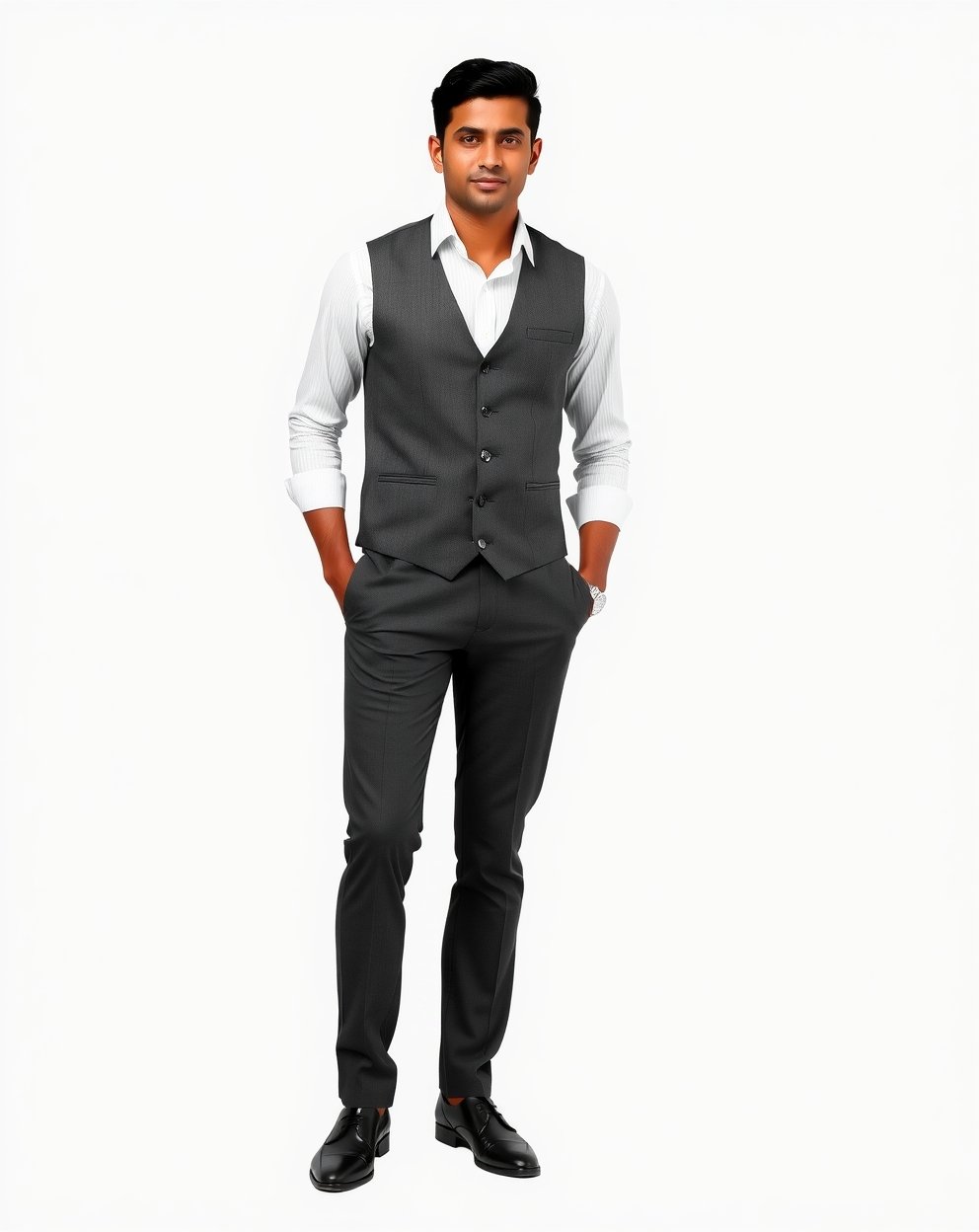 Steel Grey Waistcoat Set - Image 4