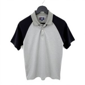 Raglan Sleeve – Grey with Black Sleeves Polo T-shirt