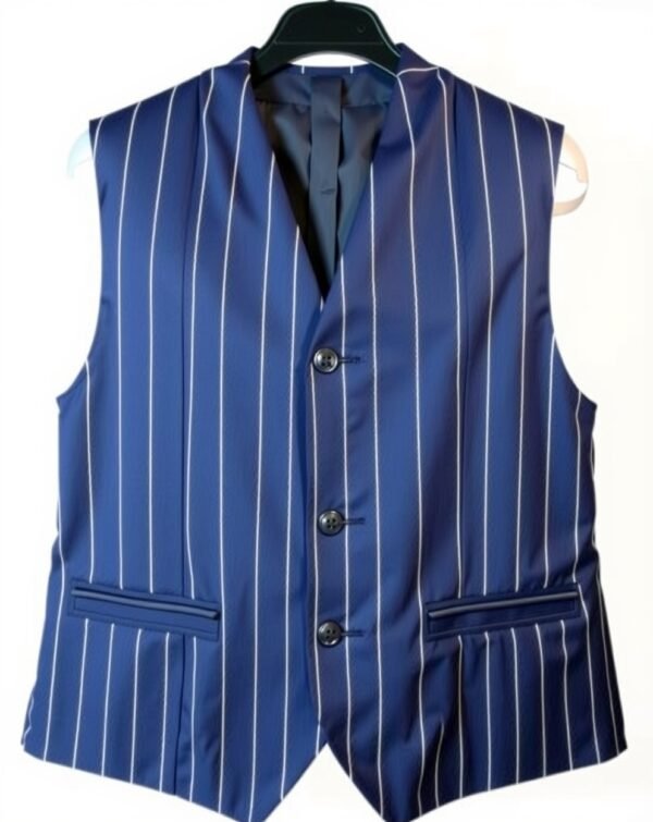Navy Blue Pinstripe Waistcoat