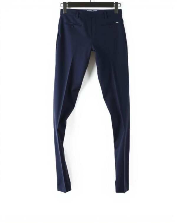 Navy Blue Slim Fit Pants - Image 2