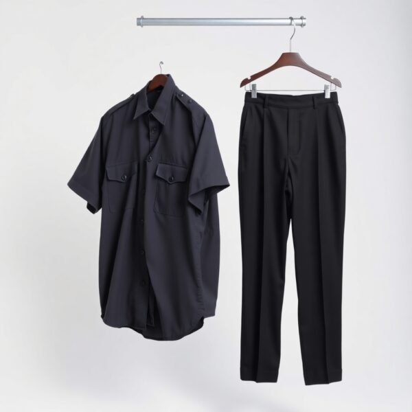 Charcoal Shirt + Black Pants security guard uniform Set
