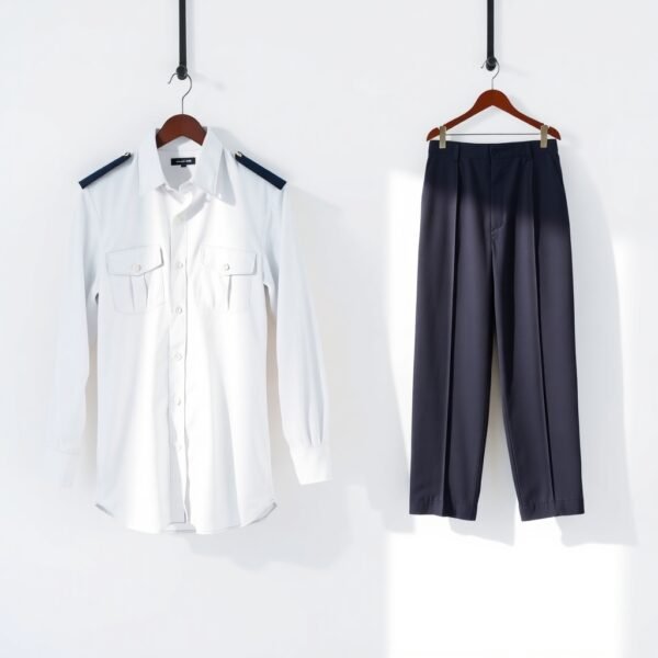 White Shirt + Navy Pants security guard uniform Set