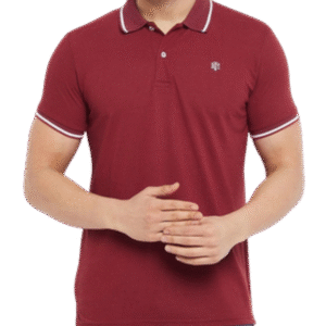 Maroon with White Stripes Polo T-shirt