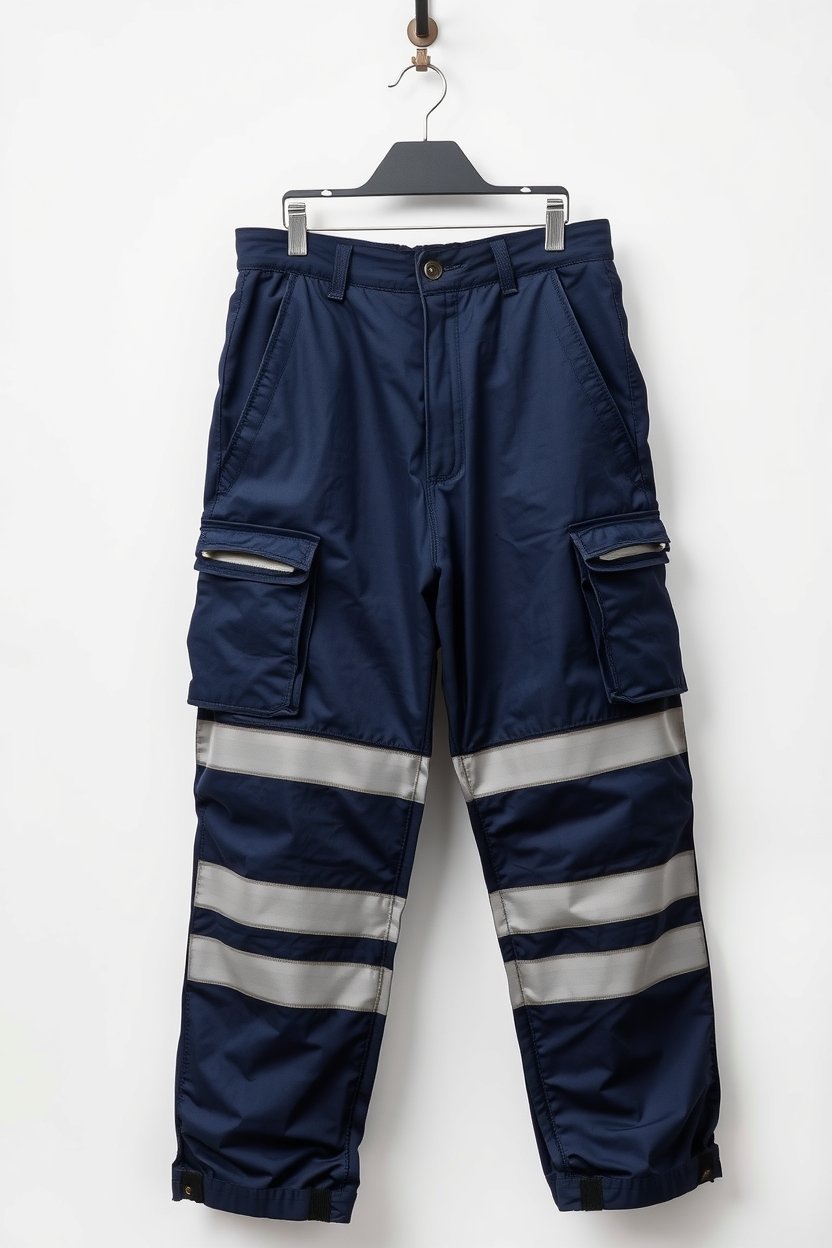 Navy with white reflective Industrial Trousers - Image 2