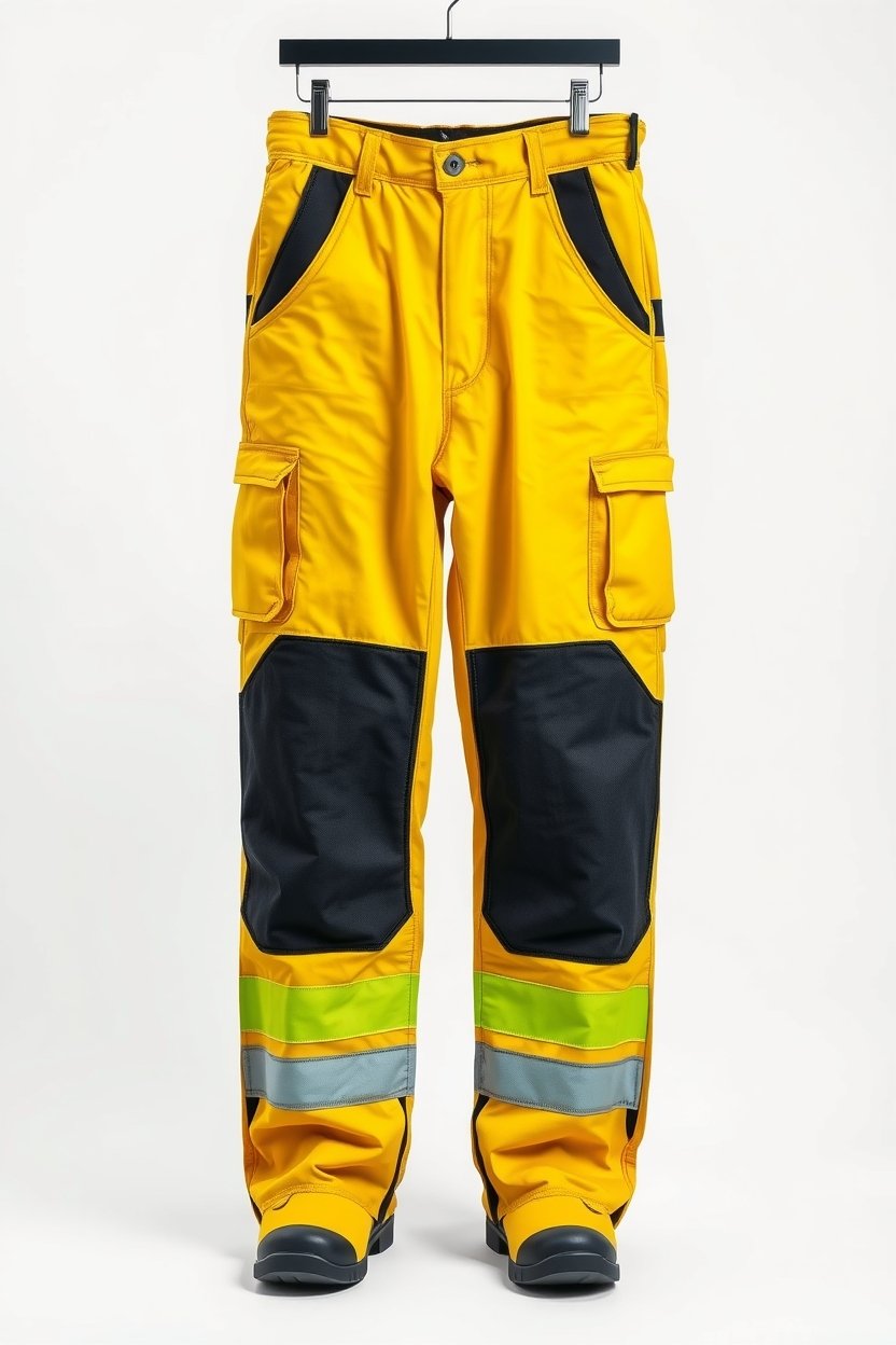 Yellow with black panels & reflective Industrial Trousers