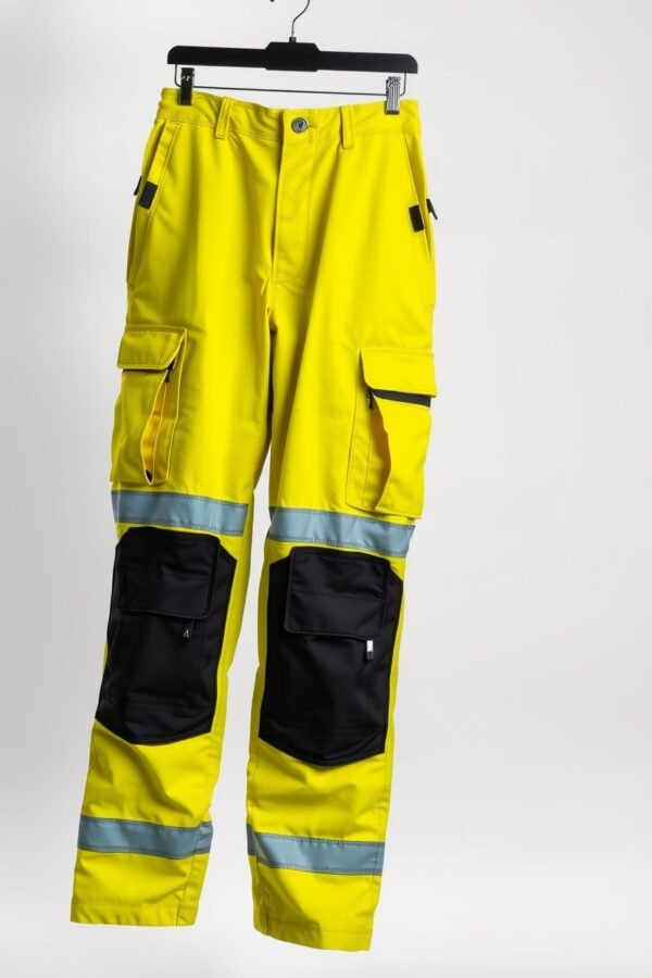 Yellow with black panels & reflective Industrial Trousers - Image 2