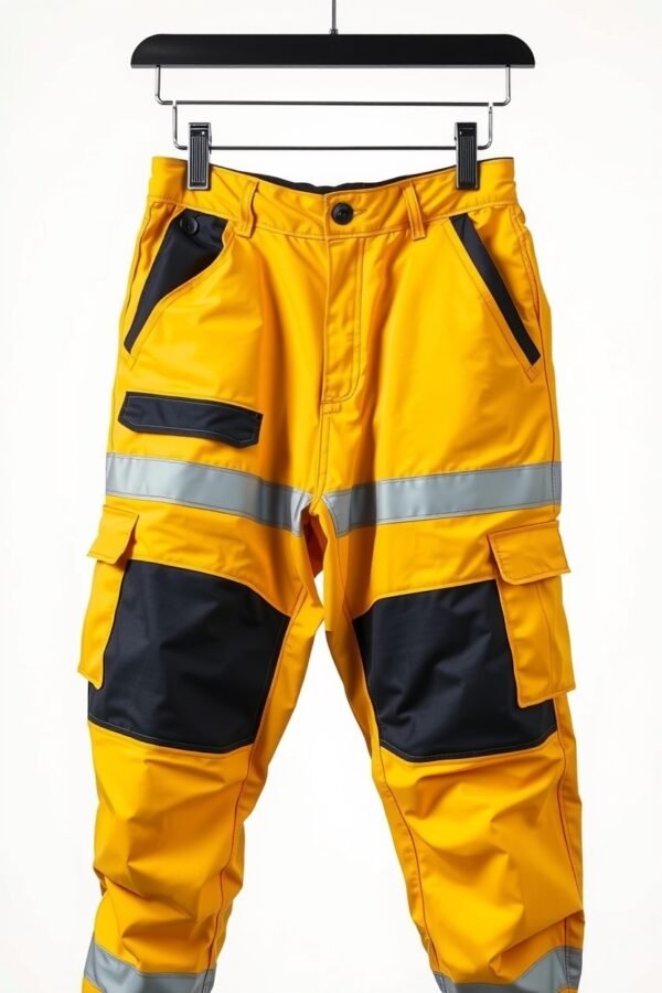 Yellow with black panels & reflective Industrial Trousers - Image 3