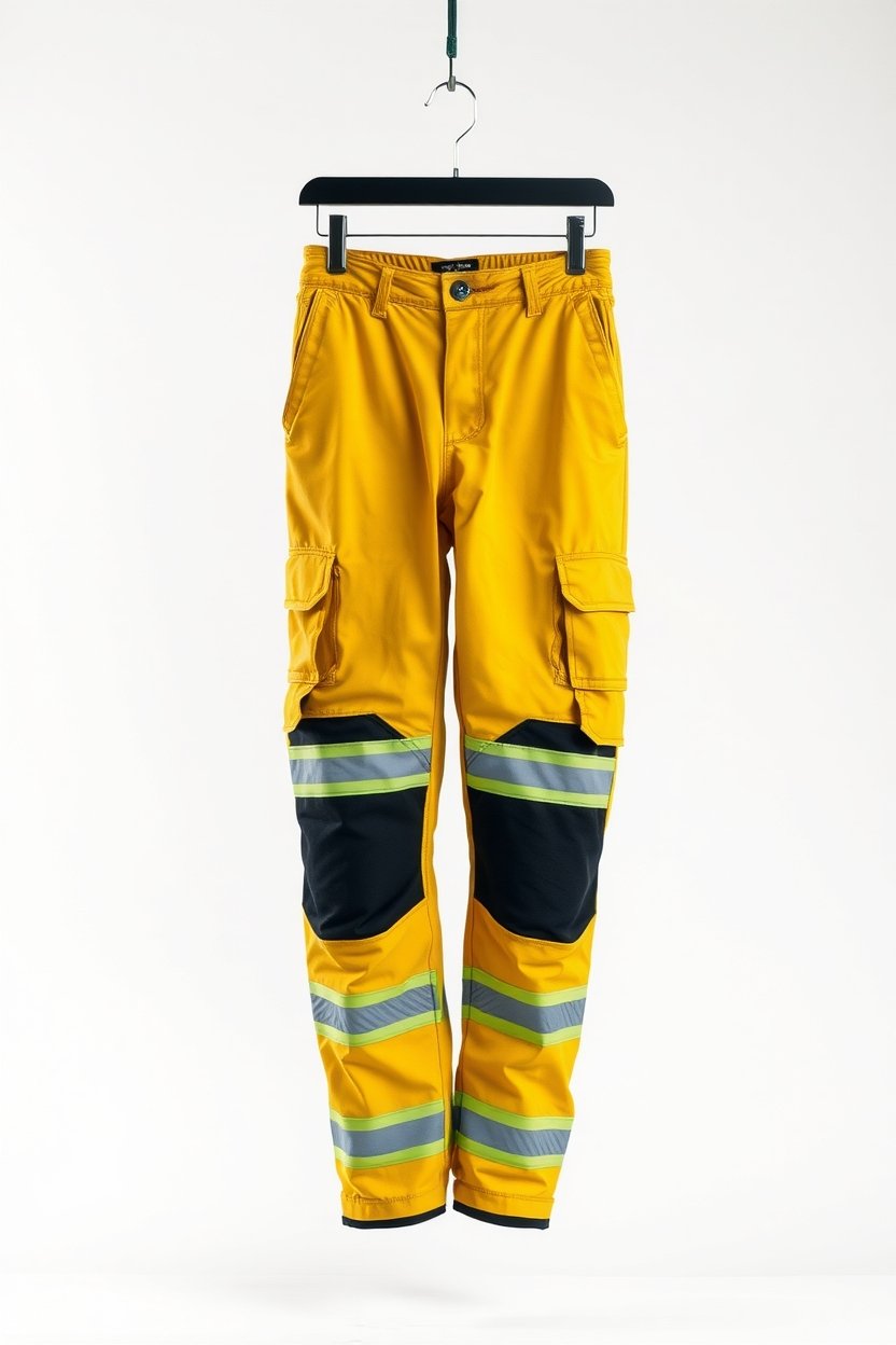 Yellow with black panels & reflective Industrial Trousers - Image 4