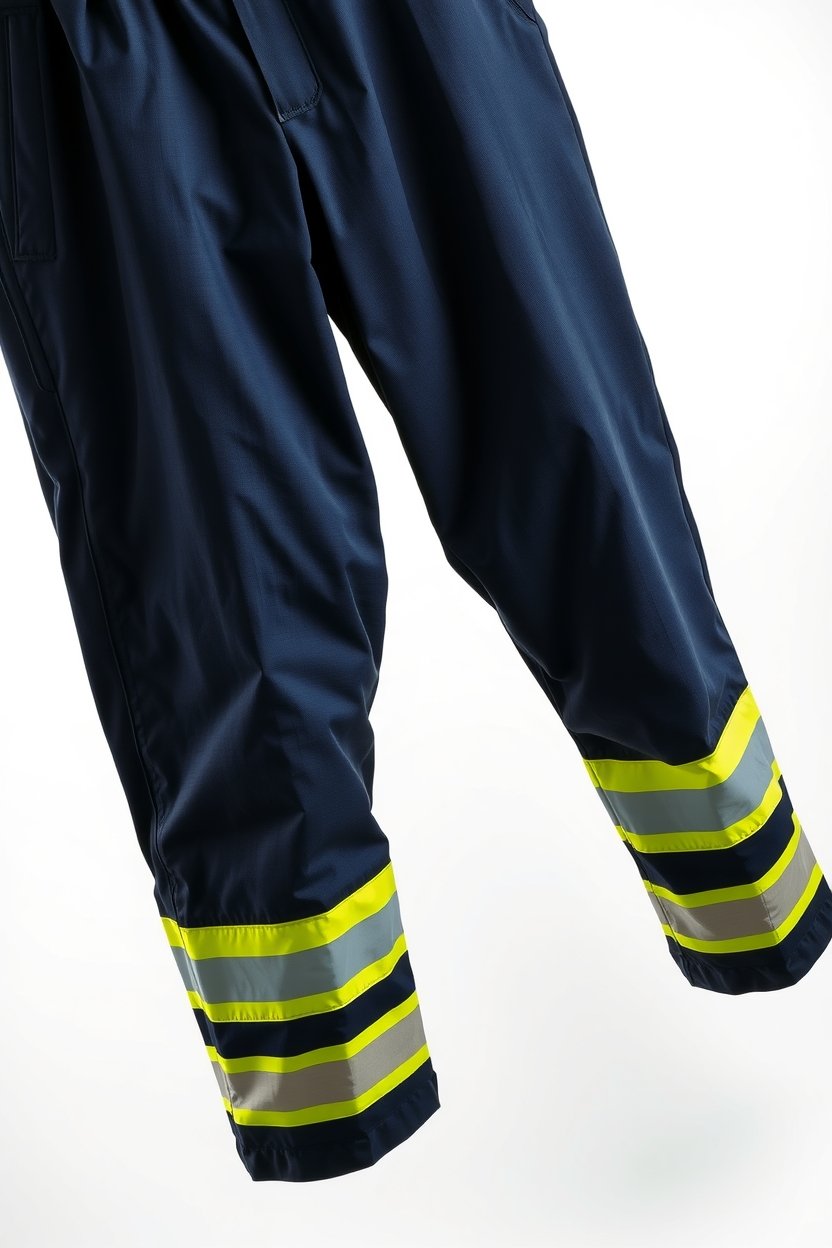 Navy with neon yellow tape Industrial Trousers - Image 2