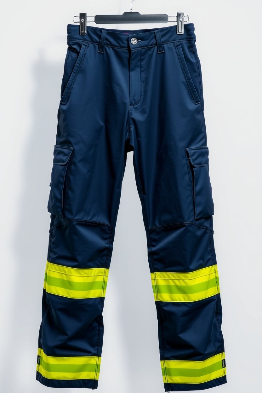 Navy with neon yellow tape Industrial Trousers