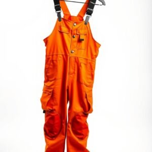 Orange bib pant with black knee