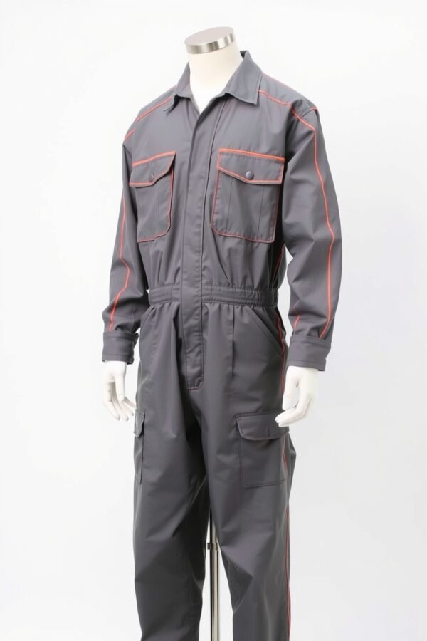 Grey with orange piping Boiler Suits