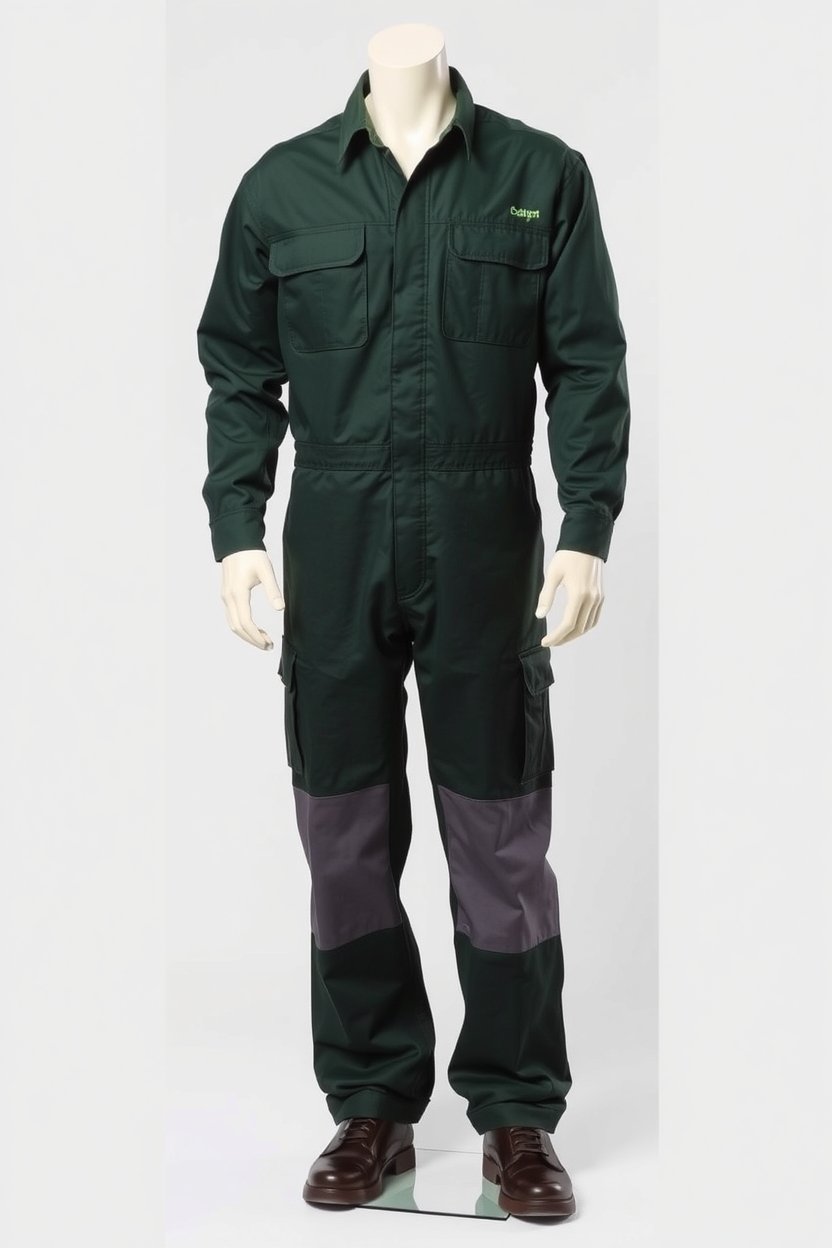 Green with grey pockets Boiler Suits