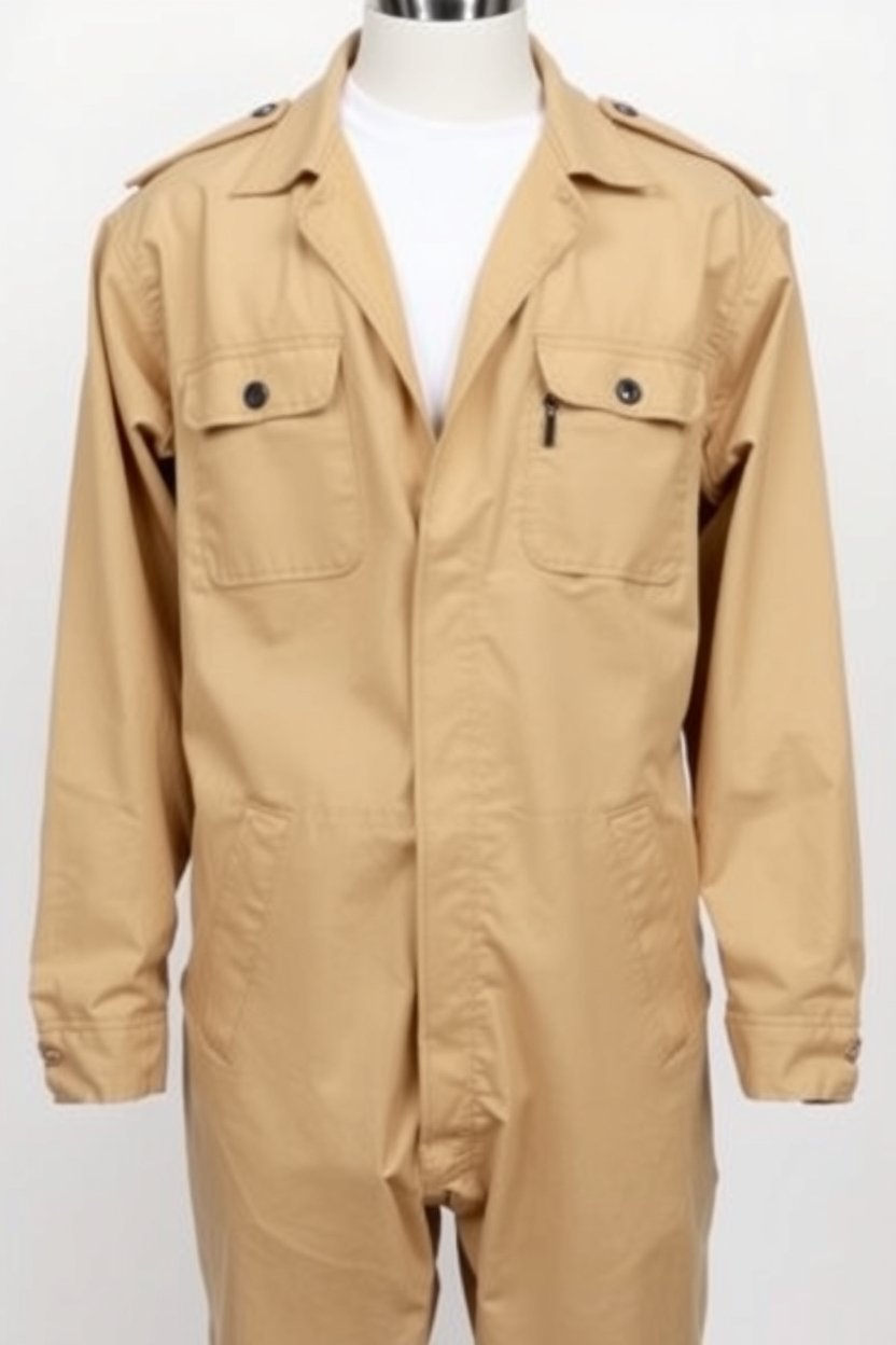Khaki solid Boiler Suits - Image 3