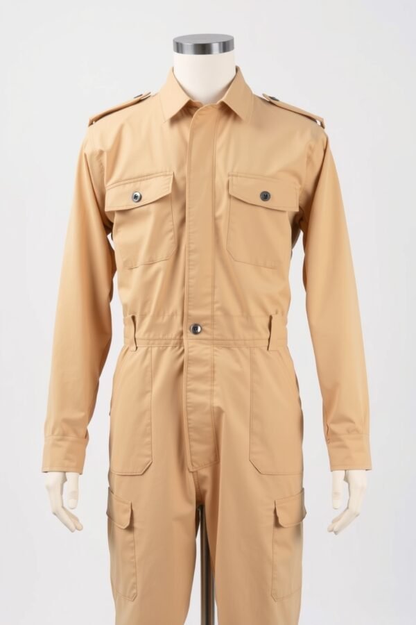 Khaki solid Boiler Suits - Image 2